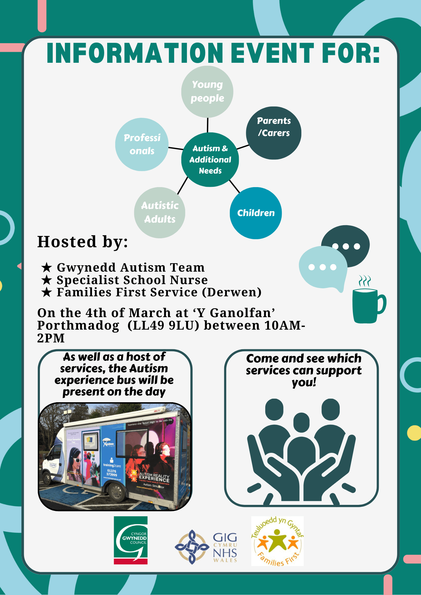 Information poster for Autism event