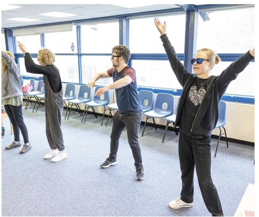 Picture of young people doing sense class